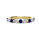 1 - Venice 3.00 mm Round Blue Sapphire and Diamond 9 Stone Wedding Band 