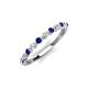 3 - Venice 2.00 mm Round Blue Sapphire and Lab Grown Diamond 11 Stone Wedding Band 