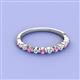 2 - Venice 2.00 mm Round Pink Sapphire and Lab Grown Diamond 11 Stone Wedding Band 