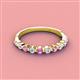 3 - Venice 2.50 mm Round Pink Sapphire and Lab Grown Diamond 11 Stone Wedding Band 