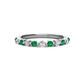 1 - Venice 2.50 mm Round Emerald and Lab Grown Diamond 11 Stone Wedding Band 