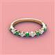 3 - Venice 2.50 mm Round Emerald and Lab Grown Diamond 11 Stone Wedding Band 
