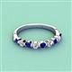 2 - Venice 2.70 mm Round Blue Sapphire and Lab Grown Diamond 9 Stone Wedding Band 