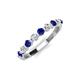3 - Venice 2.70 mm Round Blue Sapphire and Lab Grown Diamond 9 Stone Wedding Band 
