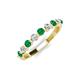 3 - Venice 2.70 mm Round Emerald and Lab Grown Diamond 9 Stone Wedding Band 