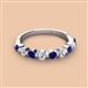 2 - Venice 3.00 mm Round Blue Sapphire and Lab Grown Diamond 9 Stone Wedding Band 