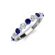 3 - Venice 3.00 mm Round Blue Sapphire and Lab Grown Diamond 9 Stone Wedding Band 