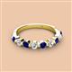 2 - Venice 3.00 mm Round Blue Sapphire and Lab Grown Diamond 9 Stone Wedding Band 
