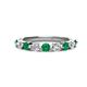 1 - Venice 3.00 mm Round Emerald and Lab Grown Diamond 9 Stone Wedding Band 