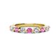 1 - Venice 3.00 mm Round Pink Sapphire and Lab Grown Diamond 9 Stone Wedding Band 