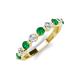 3 - Venice 3.00 mm Round Emerald and Lab Grown Diamond 9 Stone Wedding Band 