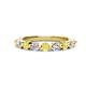 1 - Venice 3.00 mm Round Yellow Sapphire and Lab Grown Diamond 9 Stone Wedding Band 