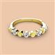 2 - Venice 3.00 mm Round Yellow Sapphire and Lab Grown Diamond 9 Stone Wedding Band 