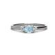 1 - Vera 6x4 mm Oval Shape Aquamarine and Round Diamond Promise Ring 