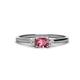 1 - Vera 6x4 mm Oval Shape Pink Tourmaline and Round Diamond Promise Ring 