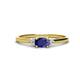 1 - Vera 6x4 mm Oval Shape Blue Sapphire and Round Diamond Promise Ring 