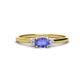 1 - Vera 6x4 mm Oval Shape Tanzanite and Round Diamond Promise Ring 