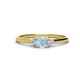 1 - Vera 6x4 mm Oval Shape Aquamarine and Round Diamond Promise Ring 