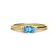 1 - Vera 6x4 mm Oval Shape Blue Topaz and Round Diamond Promise Ring 