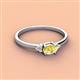 2 - Vera 6x4 mm Oval Shape Yellow Sapphire and Round Diamond Promise Ring 