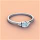 2 - Vera 6x4 mm Oval Shape Aquamarine and Round Diamond Promise Ring 