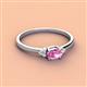 2 - Vera 6x4 mm Oval Shape Pink Sapphire and Round Diamond Promise Ring 
