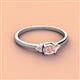 2 - Vera 6x4 mm Oval Shape Morganite and Round Diamond Promise Ring 