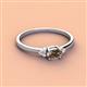 2 - Vera 6x4 mm Oval Shape Smoky Quartz and Round Diamond Promise Ring 