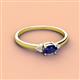 2 - Vera 6x4 mm Oval Shape Blue Sapphire and Round Diamond Promise Ring 