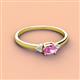 2 - Vera 6x4 mm Oval Shape Pink Sapphire and Round Diamond Promise Ring 