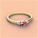 2 - Vera 6x4 mm Oval Shape Pink Tourmaline and Round Diamond Promise Ring 