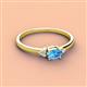 2 - Vera 6x4 mm Oval Shape Blue Topaz and Round Diamond Promise Ring 