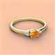 2 - Vera 6x4 mm Oval Shape Citrine and Round Diamond Promise Ring 