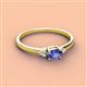 2 - Vera 6x4 mm Oval Shape Iolite and Round Diamond Promise Ring 