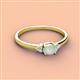 2 - Vera 6x4 mm Oval Shape Opal and Round Diamond Promise Ring 