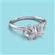 3 - Nadya Pear Shape IGI Certified Lab Grown Diamond & Emerald Shape White Sapphire 2 Stone Duo Ring 