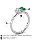 5 - Nadya Pear Shape IGI Certified Lab Grown Diamond & Emerald Shape Emerald 2 Stone Duo Ring 