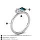 5 - Nadya Pear Shape IGI Certified Lab Grown Diamond & Emerald Shape London Blue Topaz 2 Stone Duo Ring 