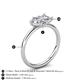 5 - Nadya Pear Shape Forever Brilliant Moissanite & Emerald Shape GIA Certified Diamond 2 Stone Duo Ring 
