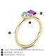 5 - Nadya Pear Shape Forever One Moissanite & Emerald Shape Amethyst 2 Stone Duo Ring 