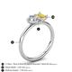 5 - Nadya Pear Shape Forever One Moissanite & Emerald Shape Yellow Sapphire 2 Stone Duo Ring 