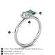 5 - Nadya Pear Shape Forever One Moissanite & Emerald Shape Lab Created Alexandrite 2 Stone Duo Ring 
