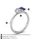 5 - Nadya Pear Shape Forever One Moissanite & Emerald Shape Iolite 2 Stone Duo Ring 