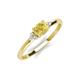 3 - Vera 6x4 mm Oval Shape Yellow Sapphire and Round Diamond Promise Ring 