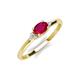 3 - Vera 6x4 mm Oval Shape Ruby and Round Diamond Promise Ring 