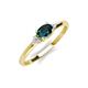 3 - Vera 6x4 mm Oval Shape London Blue Topaz and Round Diamond Promise Ring 