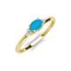 3 - Vera 6x4 mm Oval Shape Turquoise and Round Diamond Promise Ring 