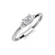 3 - Vera 6x4 mm Oval Shape White Sapphire and Round Diamond Promise Ring 