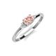 3 - Vera 6x4 mm Oval Shape Morganite and Round Diamond Promise Ring 