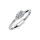 3 - Vera 6x4 mm Oval Shape Forever Brilliant Moissanite and Round Diamond Promise Ring 